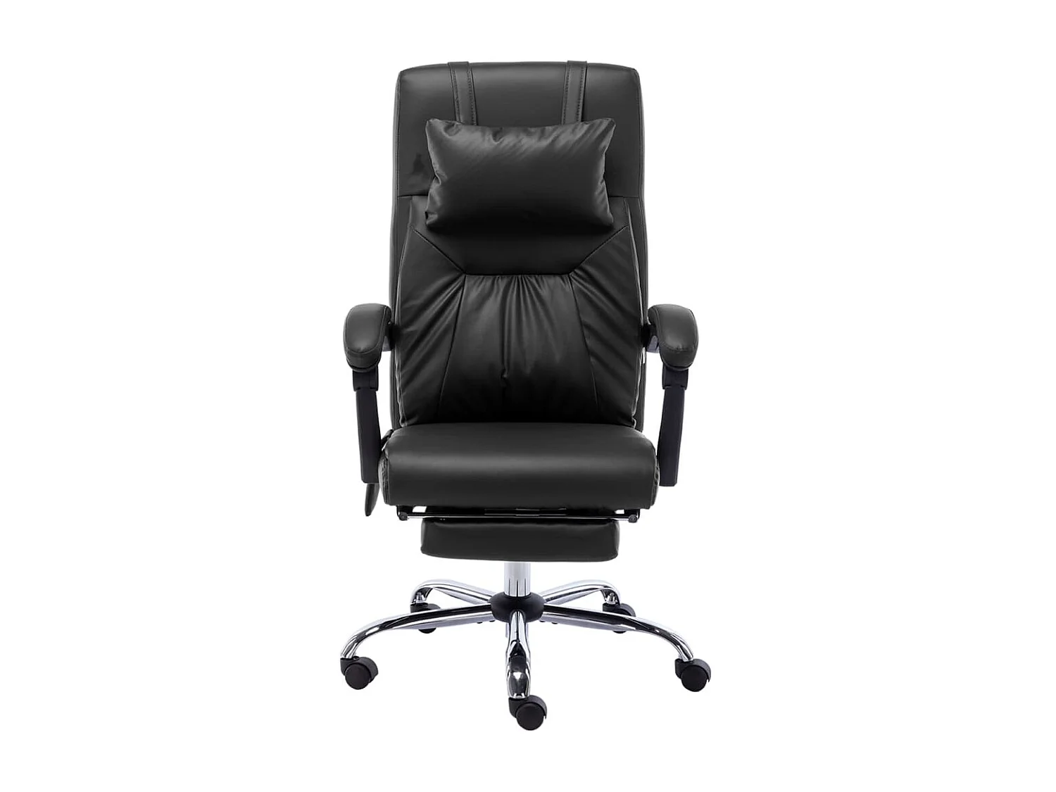 Silla de oficina de masaje de cuero sintético negra ES74043