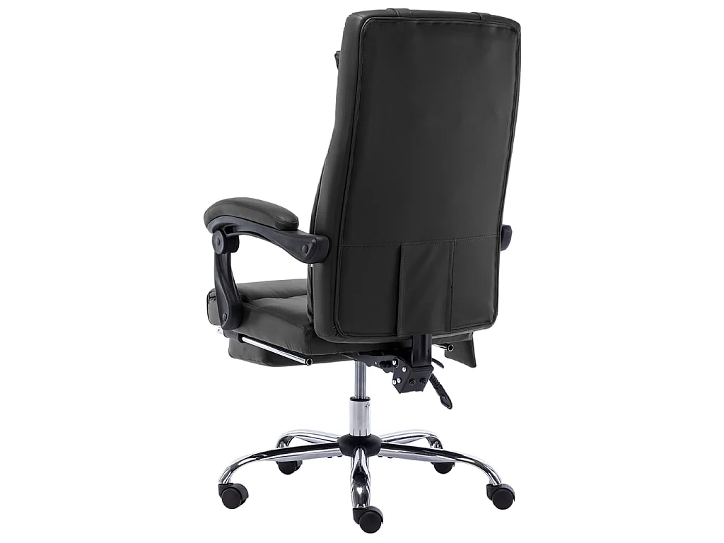 Silla de oficina de masaje de cuero sintético negra ES74043