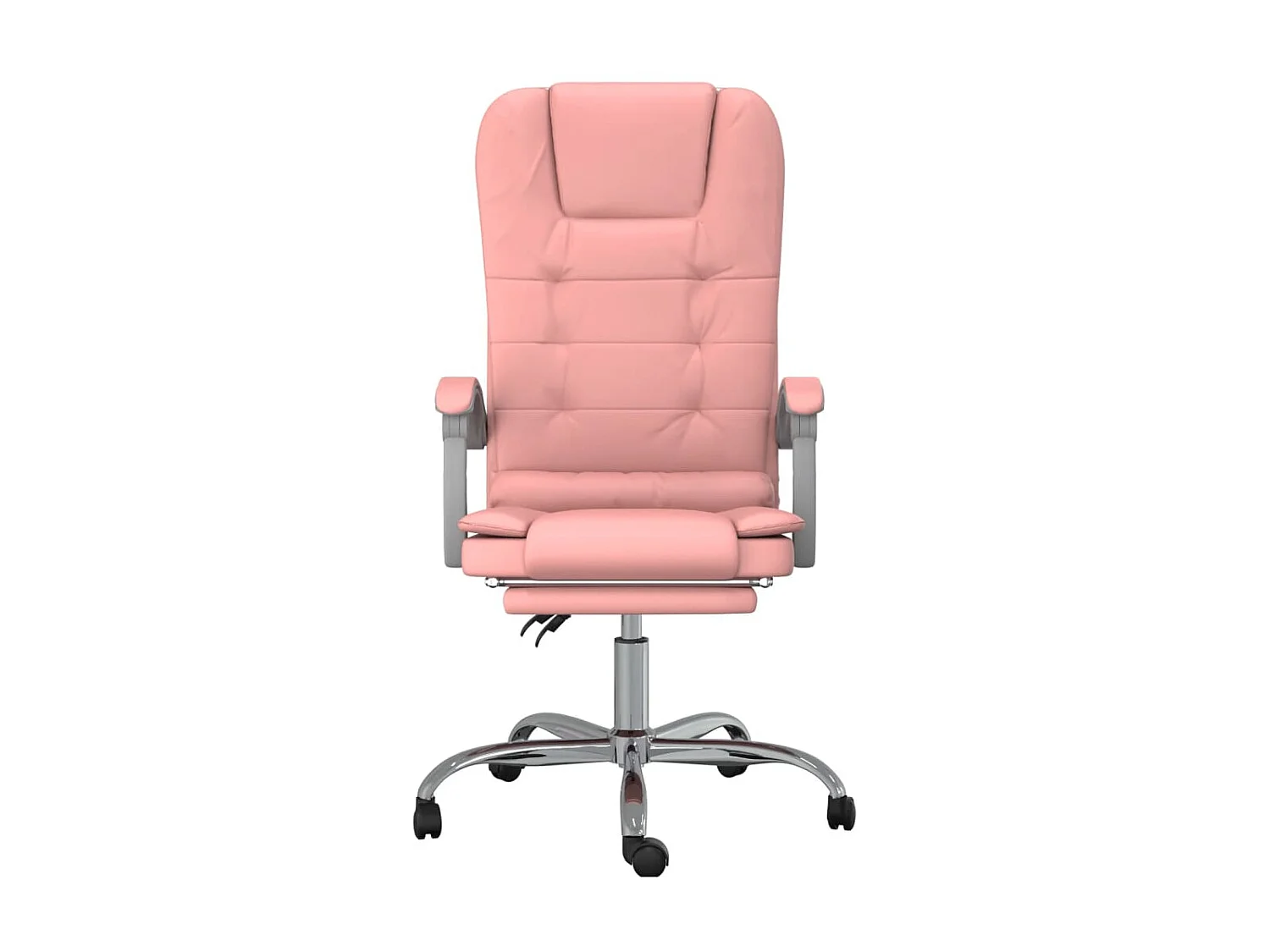 Silla de oficina reclinable masaje cuero sintético rosa ES12526