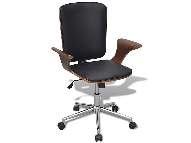 Chaise de bureau Bois courbé avec tapisserie en similicuir SEF87030