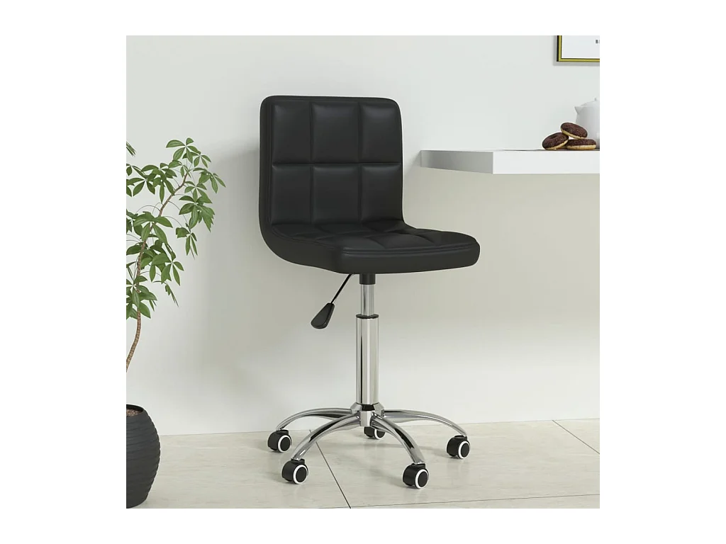 Chaise de bureau pivotante Noir Similicuir SEF97938