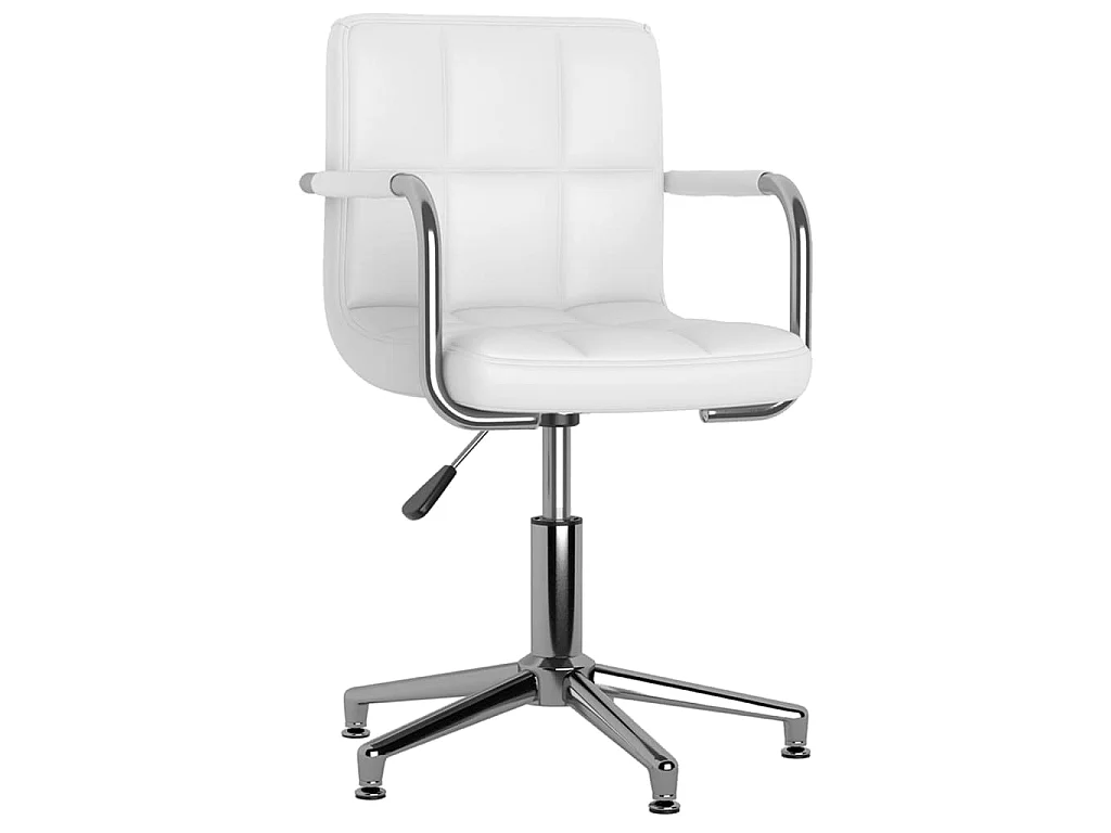 Cadeira de escritório giratória couro artificial branco PT737195
