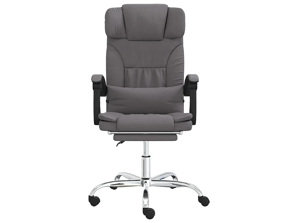 Chaise de massage inclinable de bureau Gris Similicuir -ASAF68292