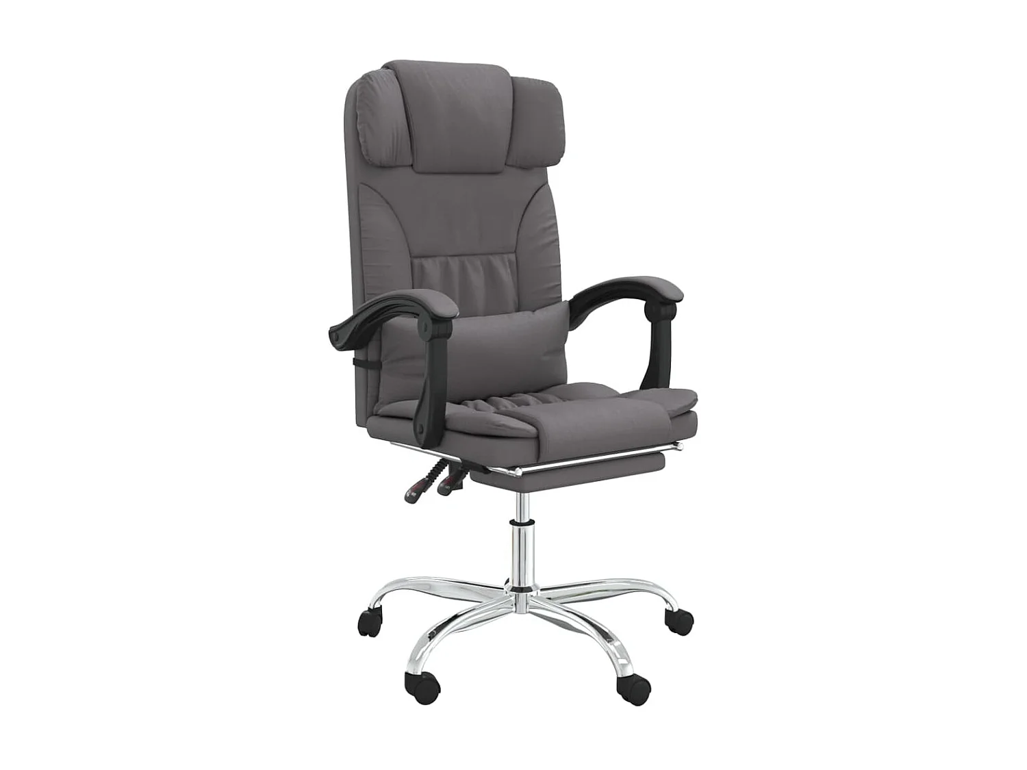 Chaise de massage inclinable de bureau Gris Similicuir -ASAF68292