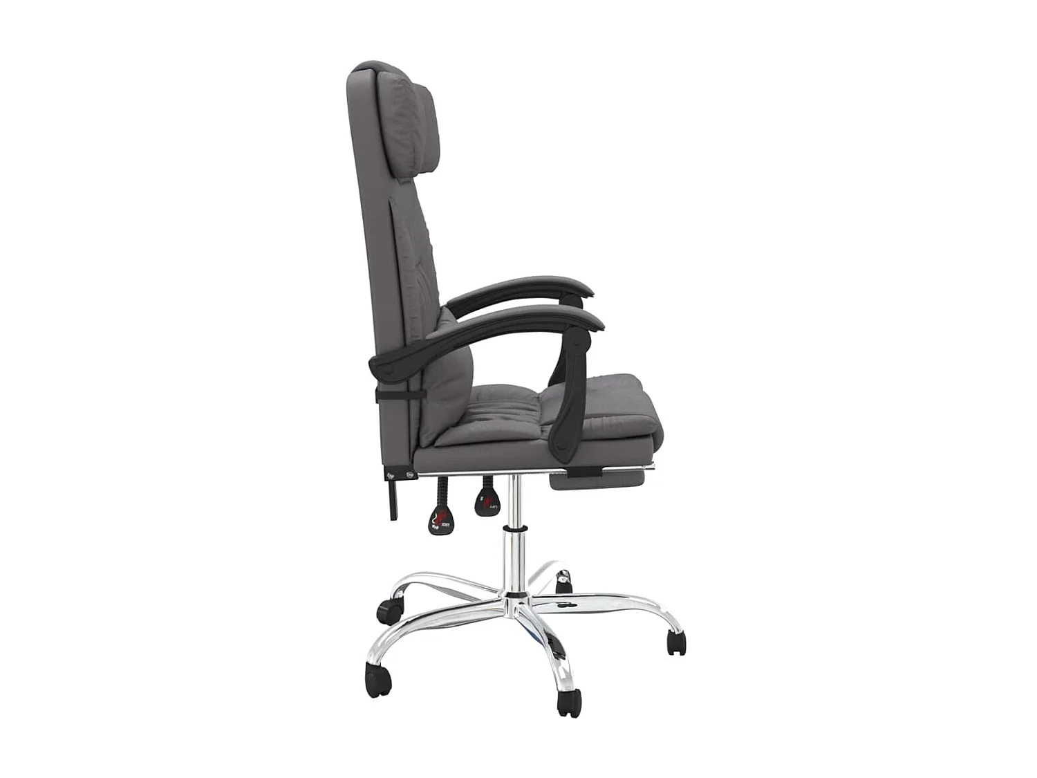 Chaise de massage inclinable de bureau Gris Similicuir -ASAF68292