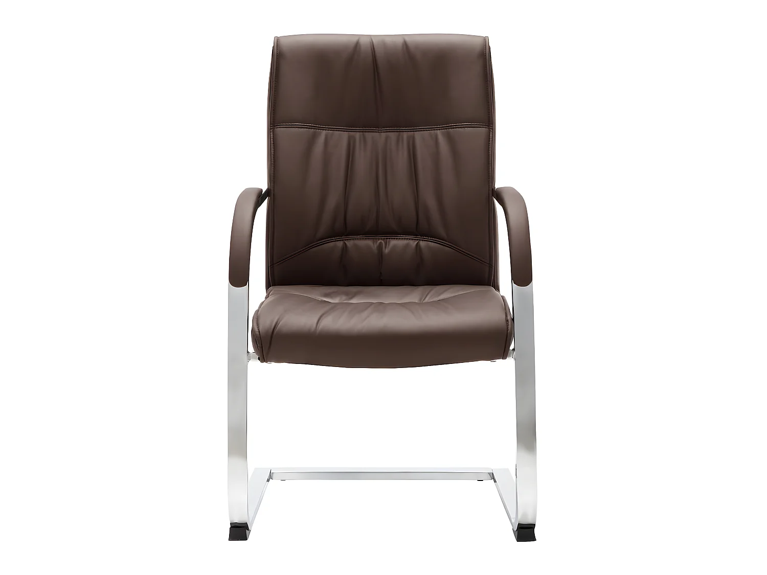 Chaise de bureau cantilever Marron Similicuir SEF55506