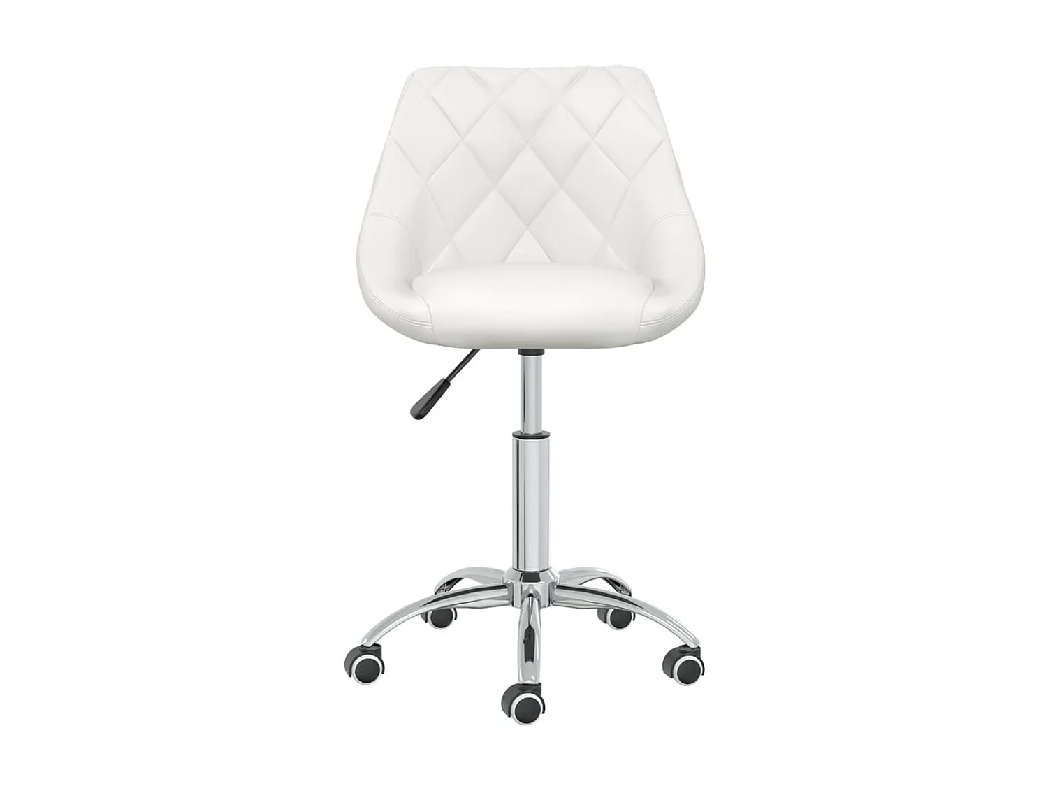 Silla de oficina giratoria de cuero sintético blanco ES26924