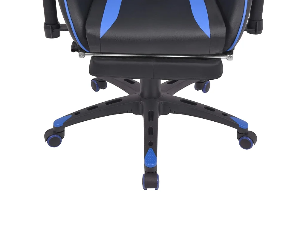 Cadeira escritório reclinável estilo corrida c/ apoio pés azul PT646538