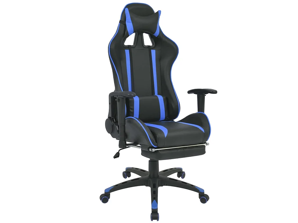 Chaise de bureau inclinable avec repose-pied Bleu SEF28770