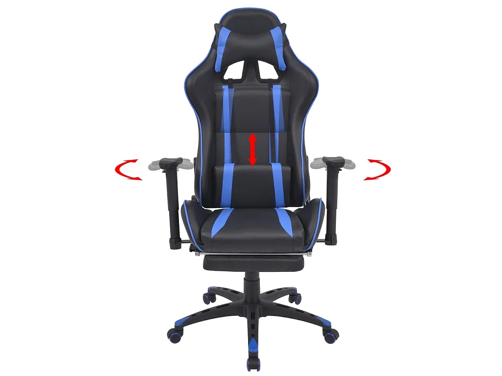 Chaise de bureau inclinable avec repose-pied Bleu SEF28770