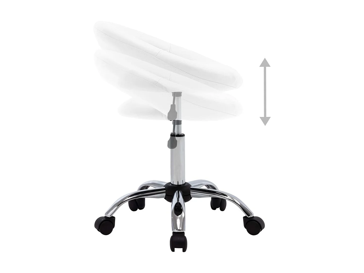 Silla de trabajo con ruedas cuero sintético blanco ES47120