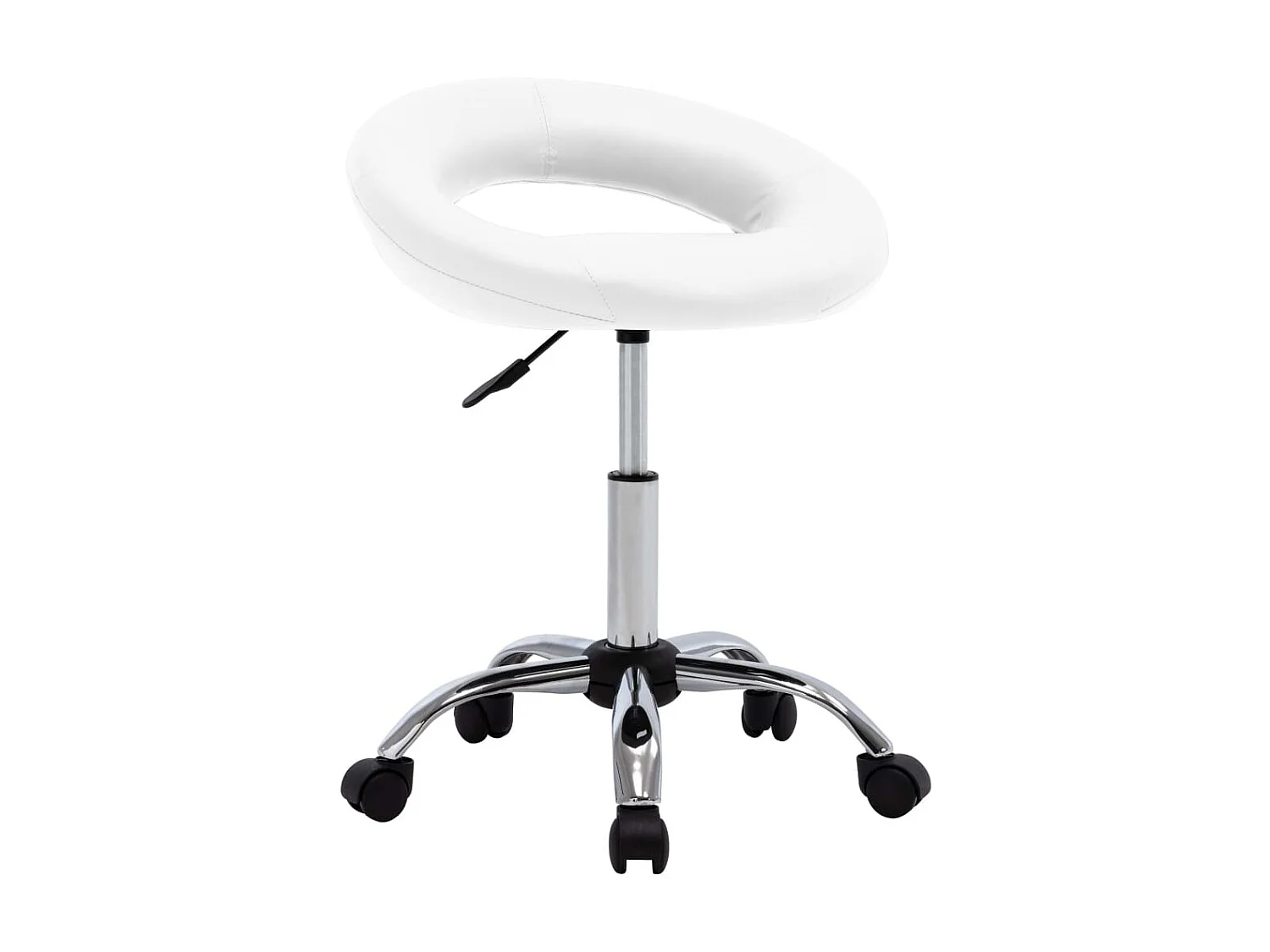 Cadeira de trabalho com rodas couro artificial branco PT482094