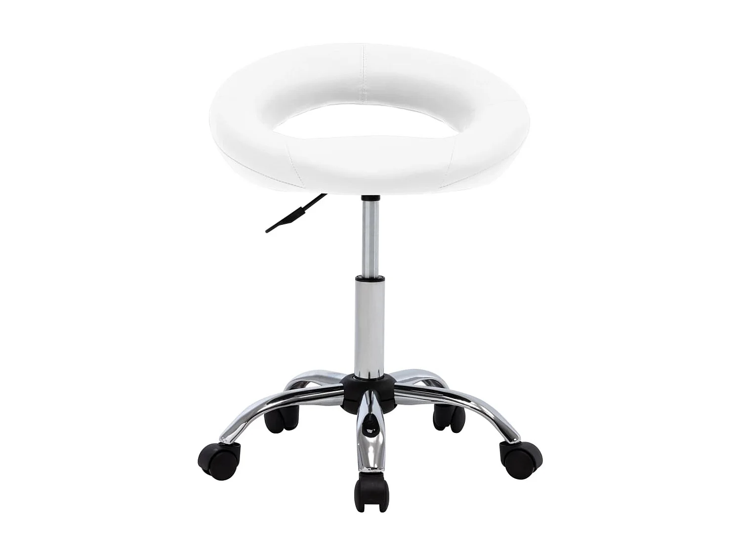 Cadeira de trabalho com rodas couro artificial branco PT482094