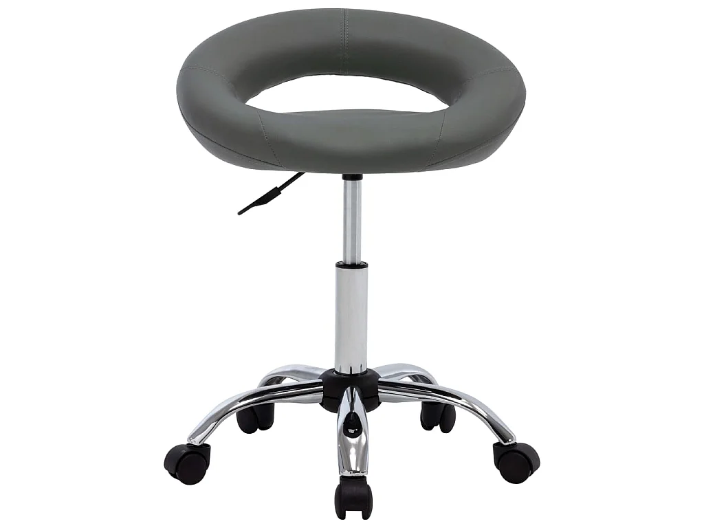 Silla de trabajo con ruedas cuero sintético gris ES25351