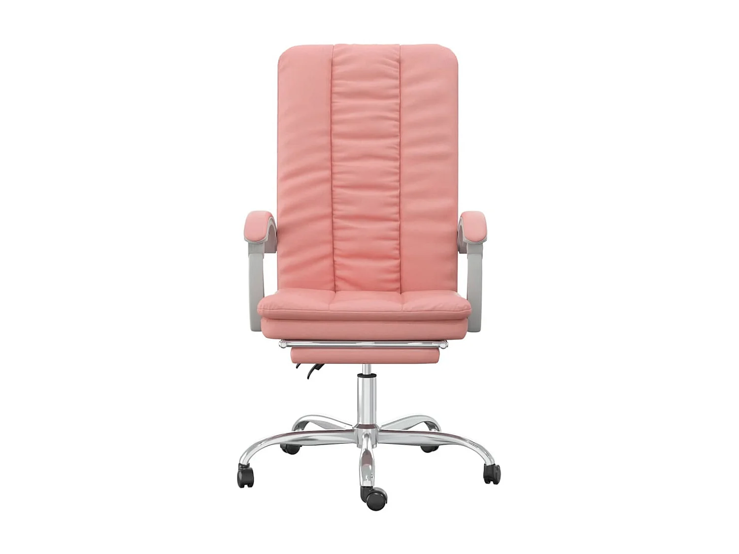 Silla de oficina reclinable cuero sintético rosa ES18528