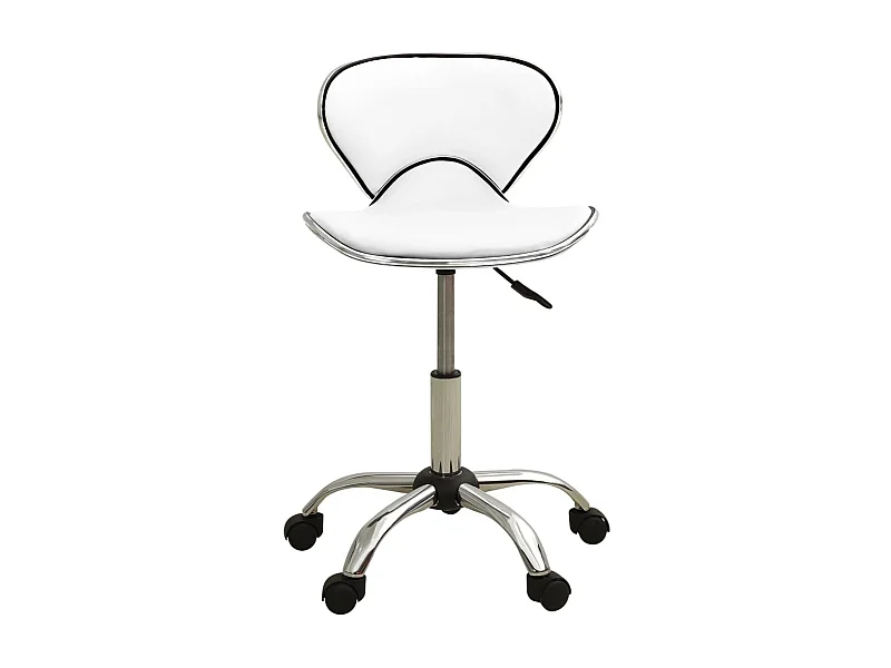 Silla de oficina de cuero sintético blanco ES12745