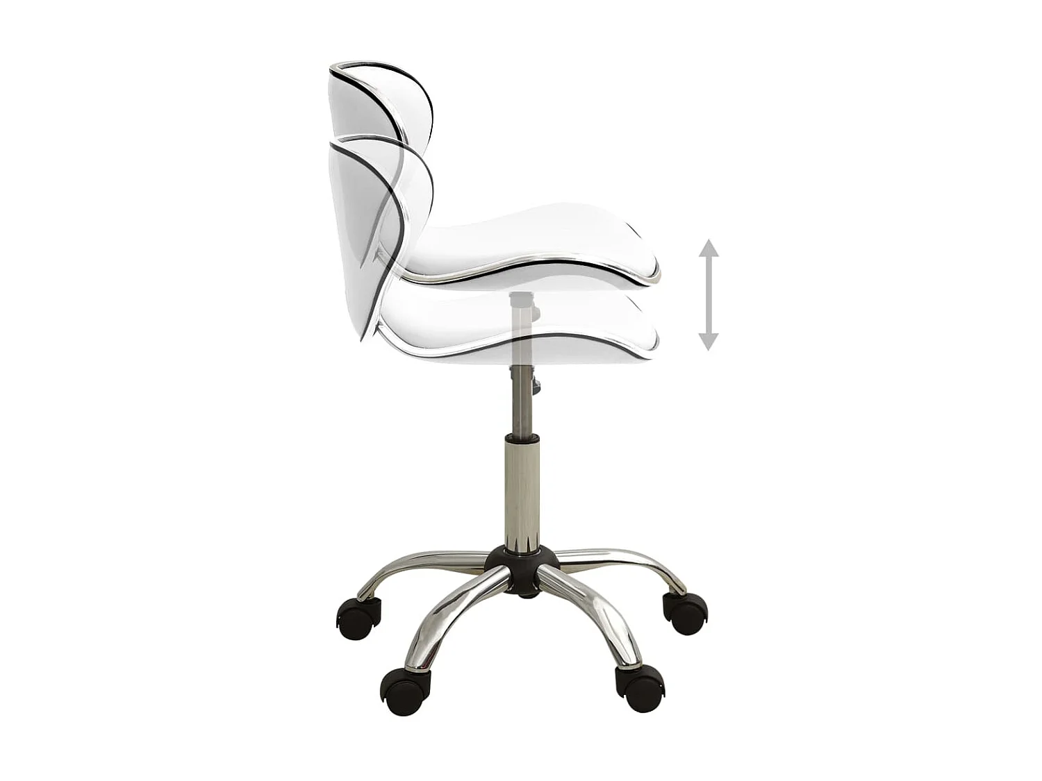 Silla de oficina de cuero sintético blanco ES12745