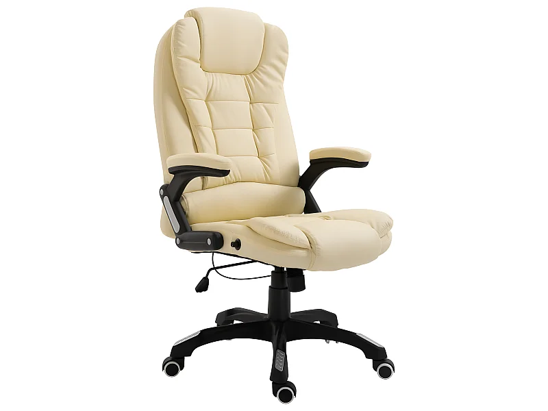 Cadeira de escritório em couro artificial creme PT401083