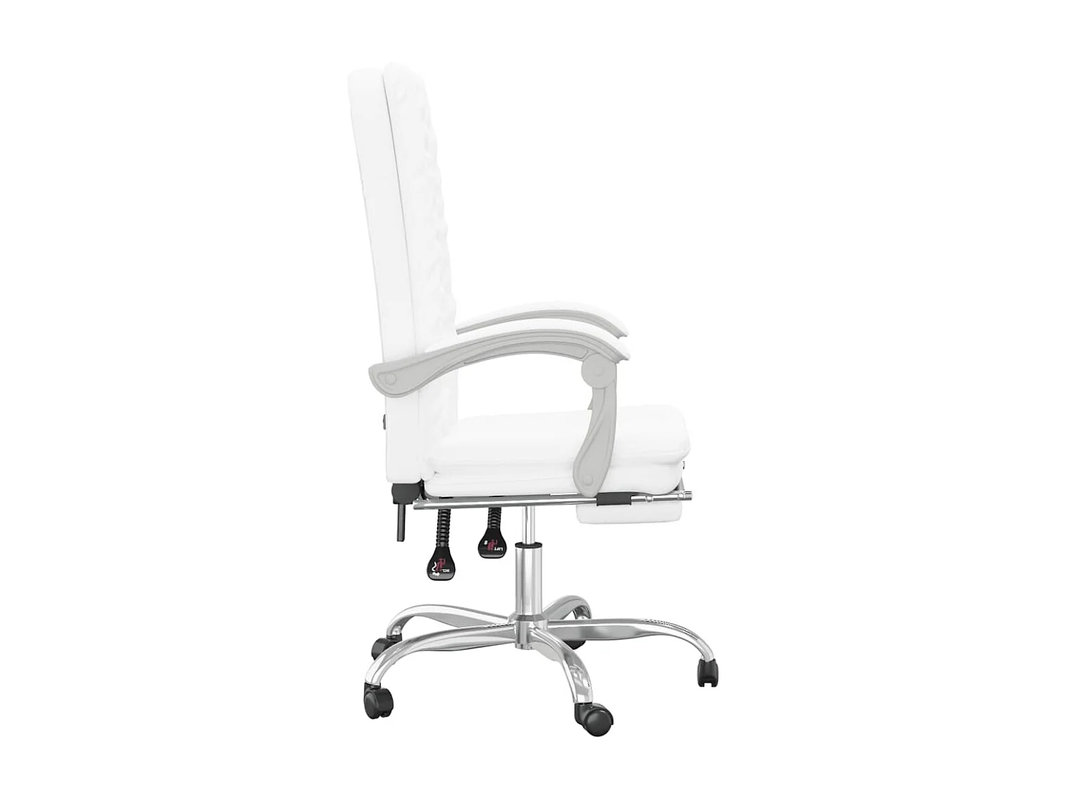 Chaise inclinable de bureau Blanc Similicuir -ASAF97292