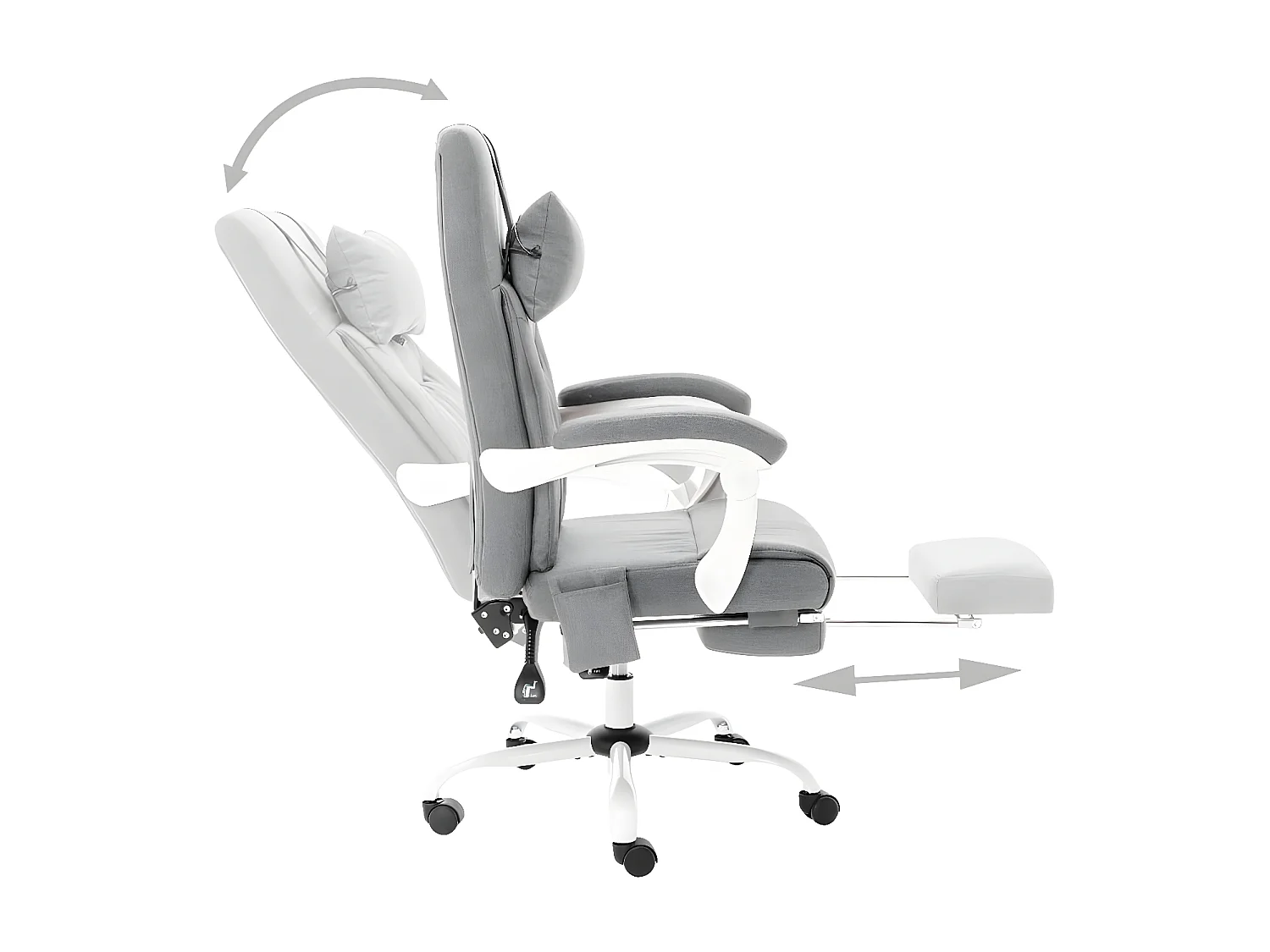 Silla de oficina de masaje de tela gris ES28678