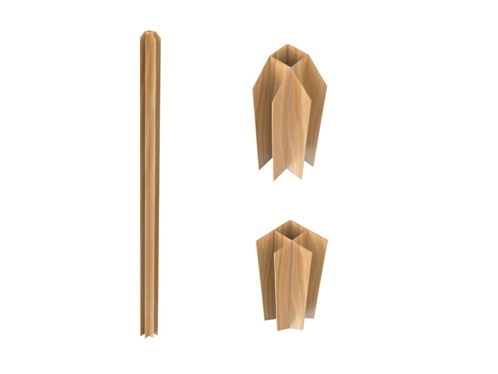 Poteau d'angle pour verrière atelier en aluminium thermolaqué 130 cm naturel clair - BAYVIEW
