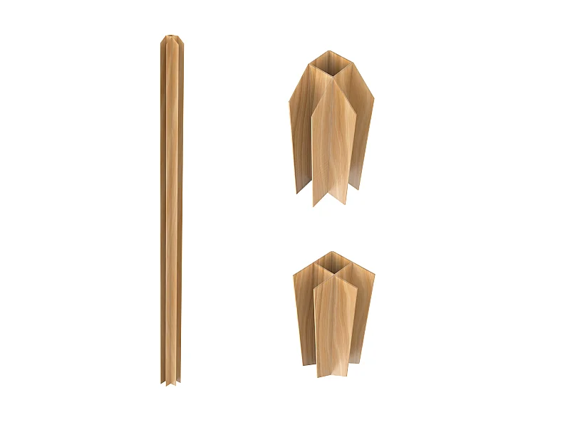 Poteau d'angle pour verrière atelier en aluminium thermolaqué 105 cm naturel clair - BAYVIEW