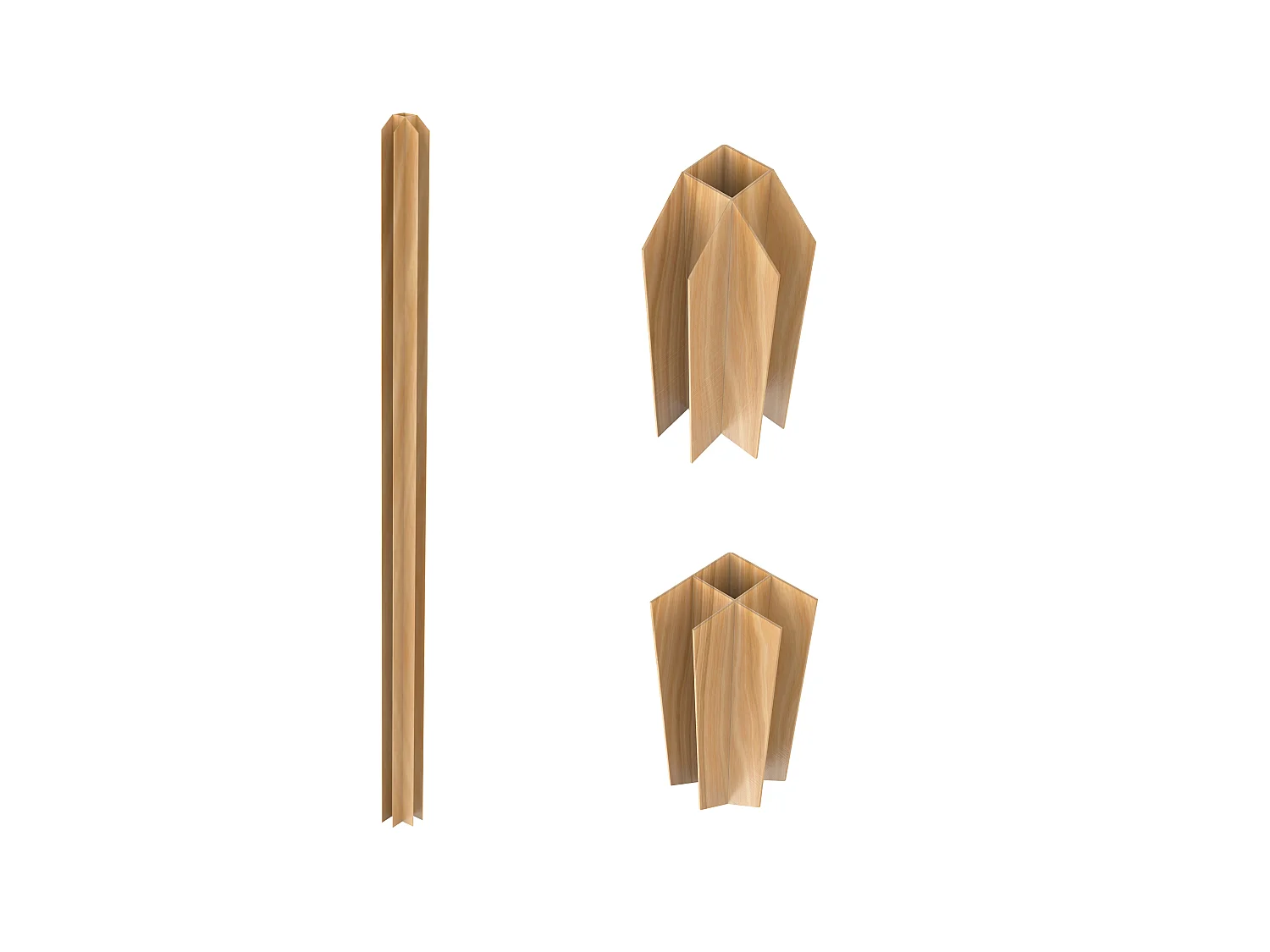 Eckpfosten für Atelier-Glaswand - 105 cm - thermolackiertes Aluminium - Holzfarben hell - BAYVIEW