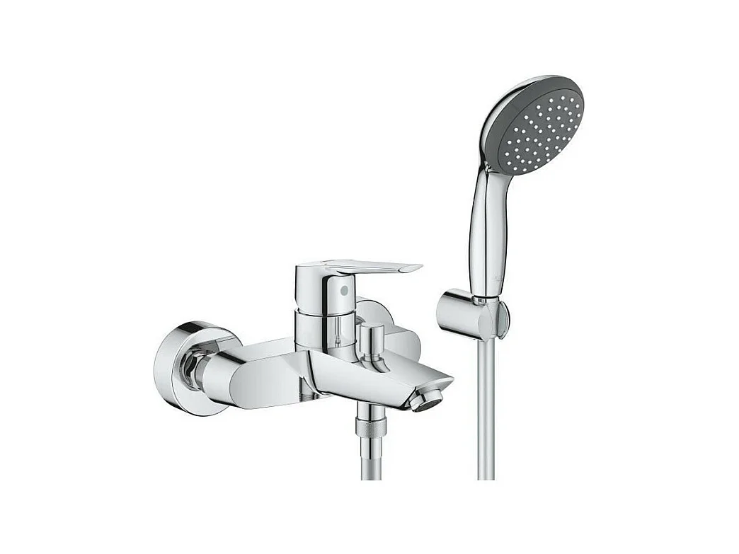 Mitigeur bain douche mécanique GROHE Quickfix Start 2021 avec flexible + support + pommeau de douche