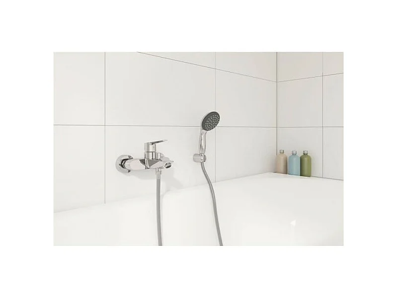 Mitigeur bain douche mécanique GROHE Quickfix Start 2021 avec flexible + support + pommeau de douche