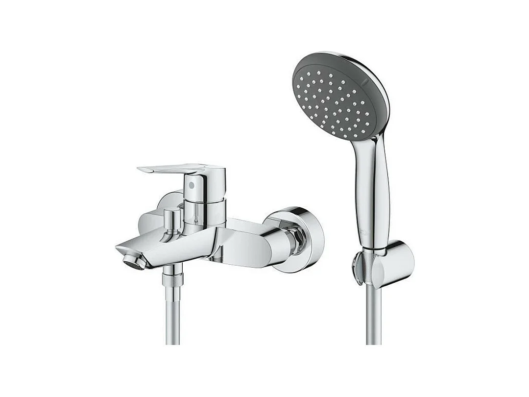 Mitigeur bain douche mécanique GROHE Quickfix Start 2021 avec flexible + support + pommeau de douche