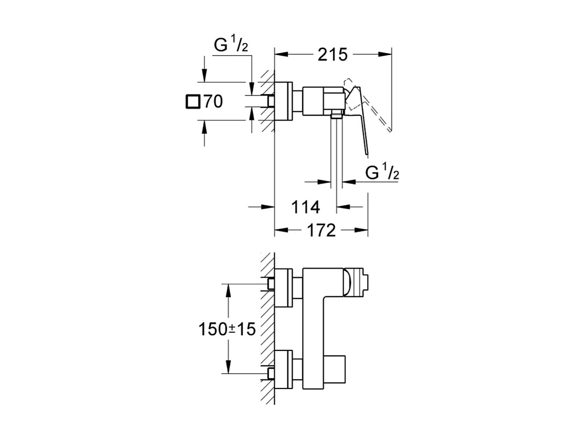 Mitigeur douche mécanique GROHE Quickfix Sail Cube