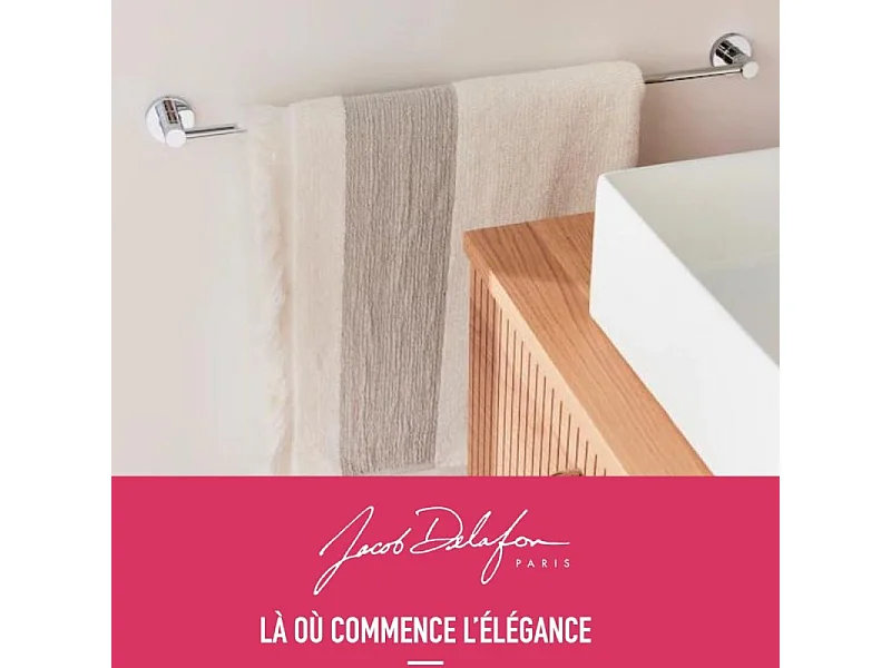 Barre porte-serviettes JACOB DELAFON Eo Classique Noir mat