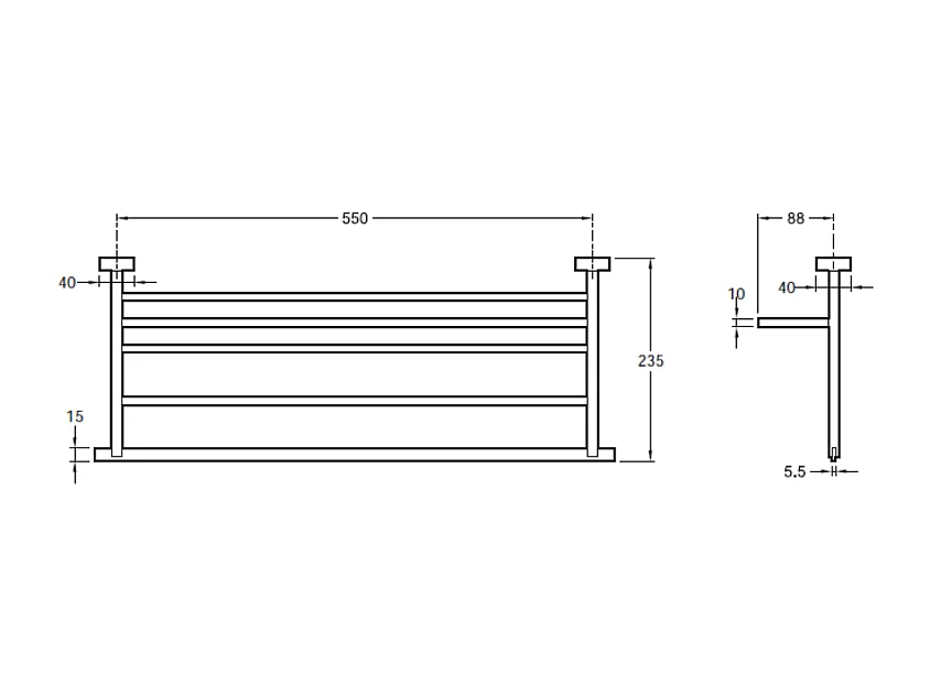 JACOB DELAFON Porte serviettes Moderne 56 cm Chrome