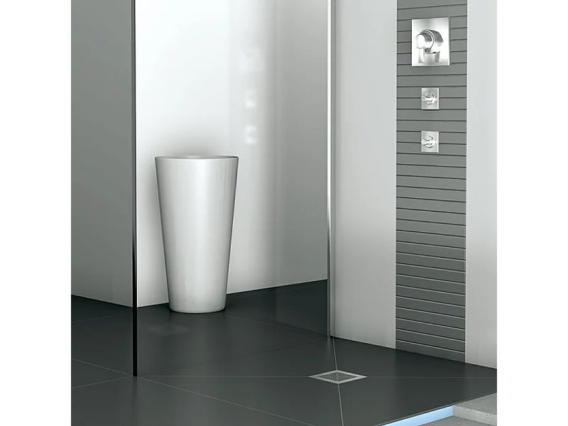 Receveur à carreler 120 x 90 cm Wedi Fundo Plano - ecoulement centre - sortie sur le petit cote + kit d'étanchéité