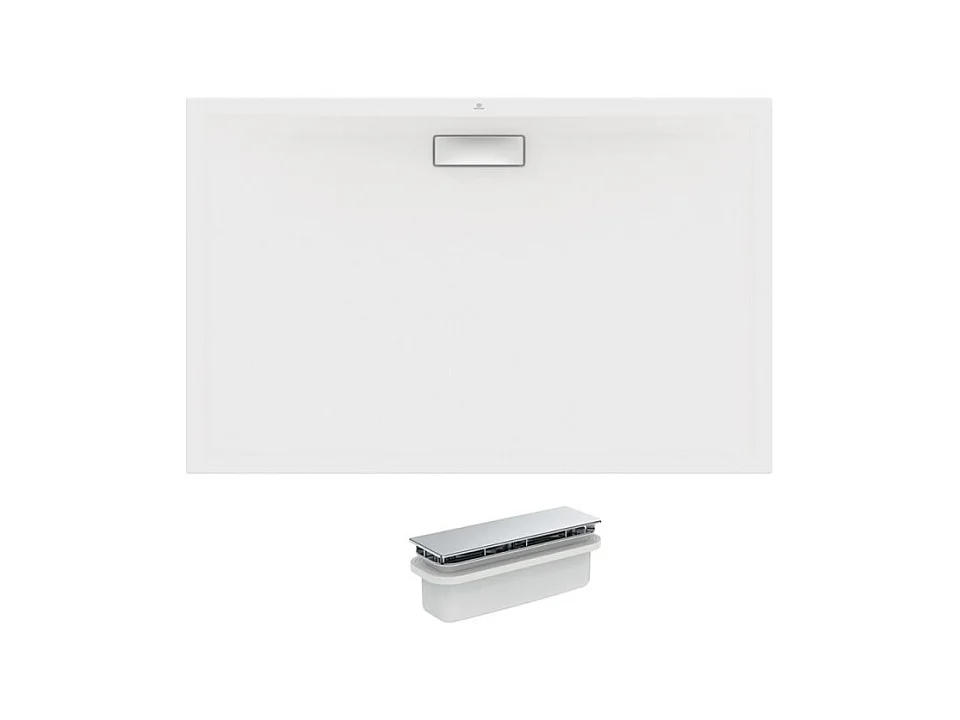 IDEAL STANDARD Receveur antidérapant 120 X 90 Ultra Flat New acrylique rectangle blanc bonde incluse