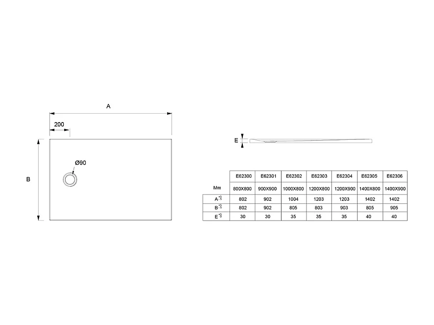 Receveur de douche 120 x 90 JACOB DELAFON Ipso rectangle gris anthracite