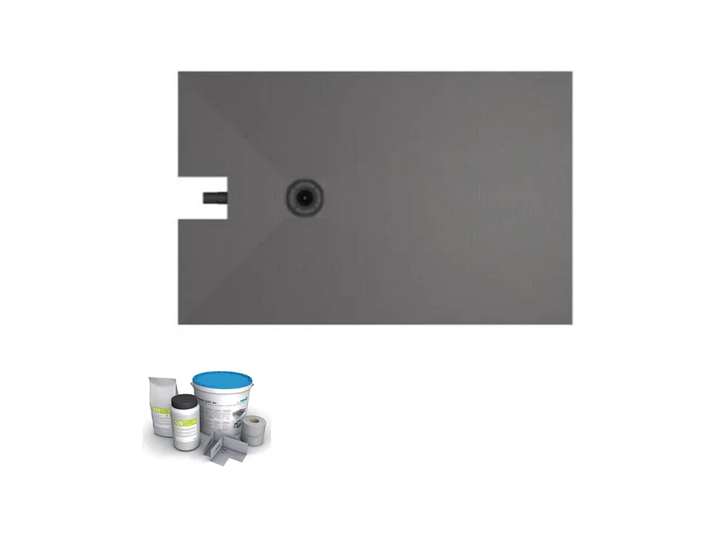 Receveur à carreler 140 x 90 cm WEDI Fundo Plano, bonde intégrée + kit d'étanchéité