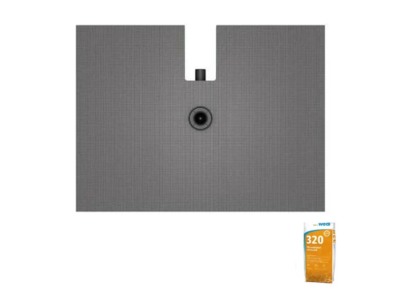 Receveur de douche à carreler 120 x 90 WEDI Fundo Plano + bonde intégrée + Wedi 320