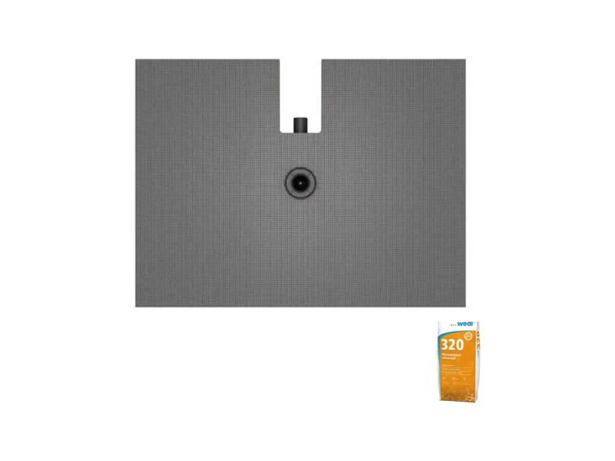 Receveur de douche à carreler 120 x 90 WEDI Fundo Plano + bonde intégrée + Wedi 320