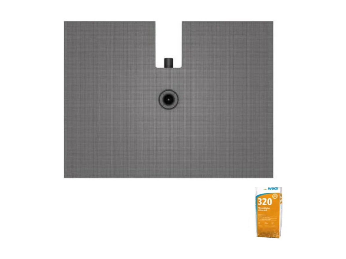 Receveur de douche à carreler 120 x 90 WEDI Fundo Plano + bonde intégrée + Wedi 320