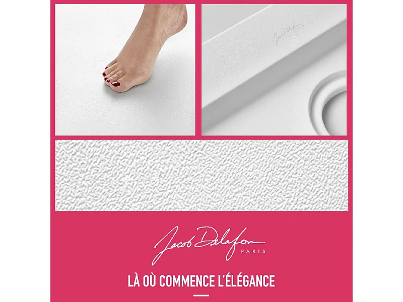 Receveur de douche extra-plat 100 x 100 cm JACOB DELAFON Flight Blanc