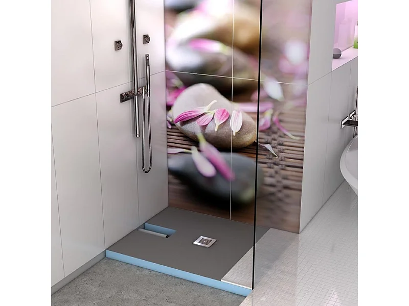 Receveur à carreler 120 x 90 cm Wedi Fundo Plano - ecoulement centre sortie sur le grand cote + kit d'étanchéité