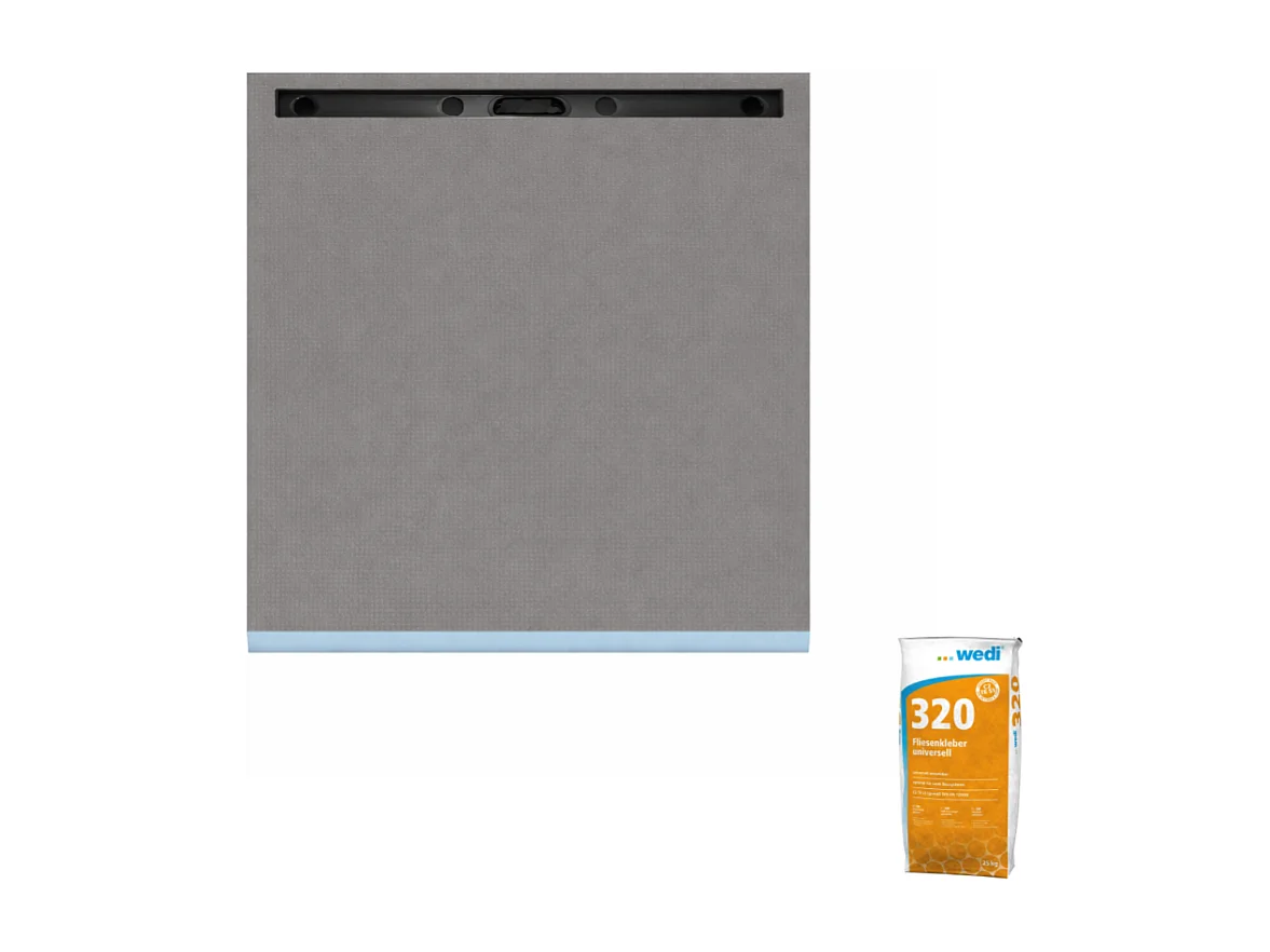 Receveur de douche à carreler 90 x 90 cm WEDI Fundo Riolito Neo + colle 320