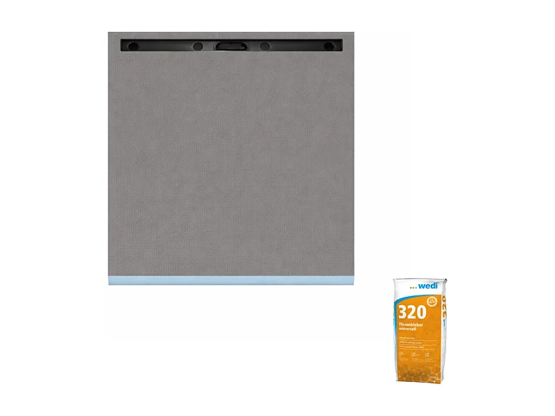Receveur de douche à carreler 90 x 90 cm WEDI Fundo Riolito Neo + colle 320
