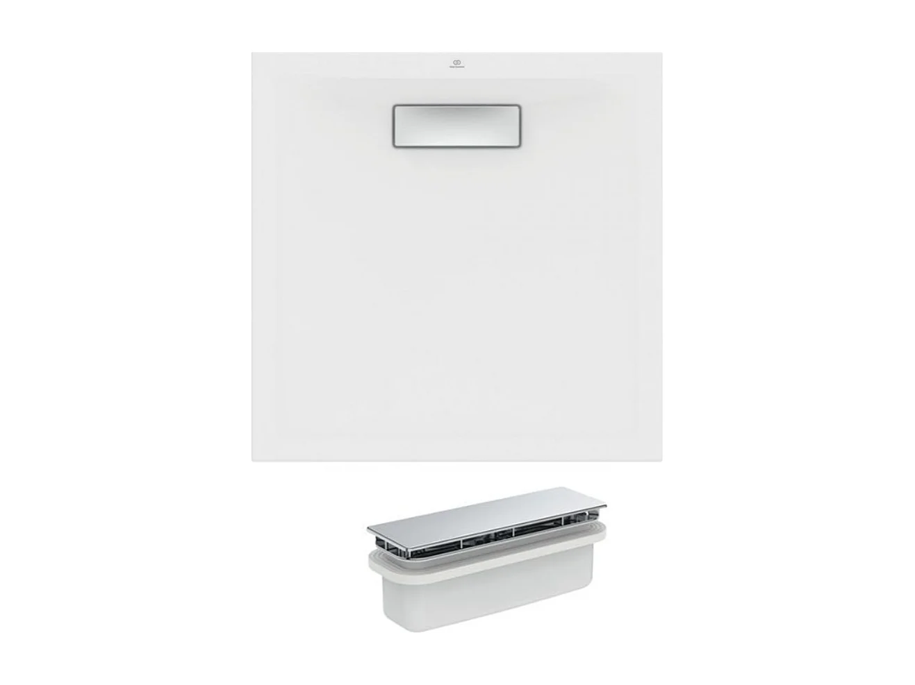 IDEAL STANDARD Receveur  80 X 80 Ultra Flat New acrylique carre blanc bonde incluse