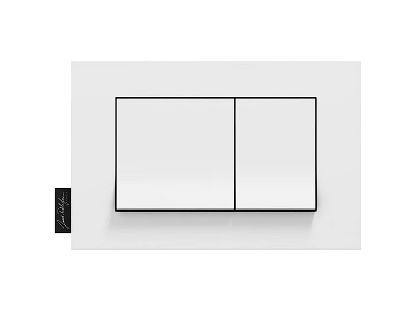 Plaque de commande JACOB DELAFON, double touches rectangulaires, Blanc brillant