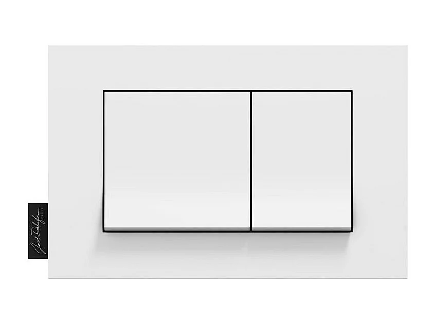 Plaque de commande JACOB DELAFON, double touches rectangulaires, Blanc brillant