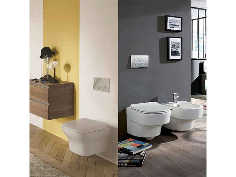 Plaque de commande JACOB DELAFON, double touches rondes Chrome brillant/Blanc mat