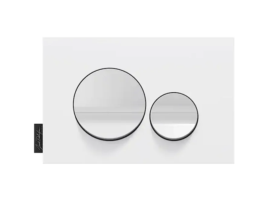 Plaque de commande JACOB DELAFON, double touches rondes Blanc brillant