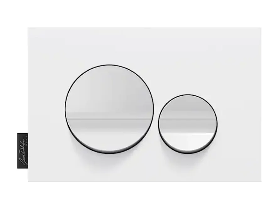 Plaque de commande JACOB DELAFON, double touches rondes Blanc brillant